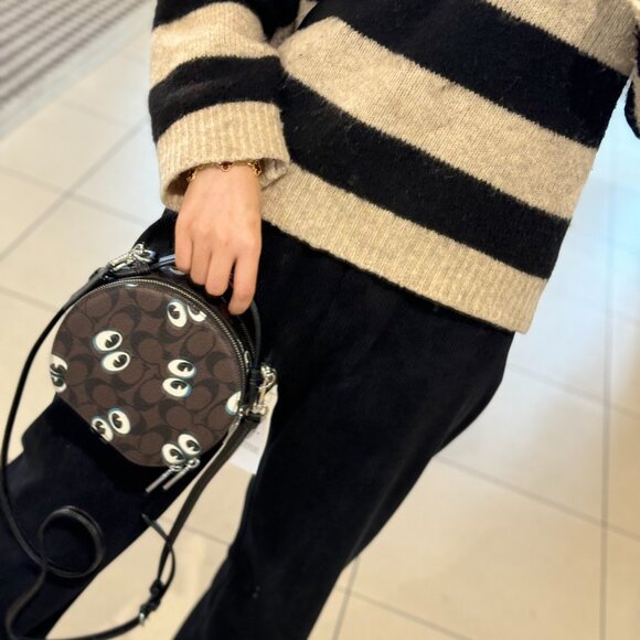 NWT Coach Canteen Crossbody Signature Canvas Halloween Eyes CM766 - Picture 6 of 7